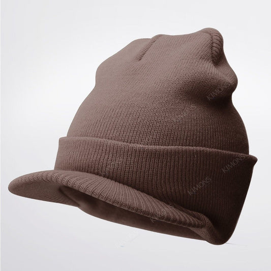 Warm Winter Essential: Bill Visor Cuff Beanie Knit Cap Hat Ski with Thick Brim  ebasketonline 6-Brown
