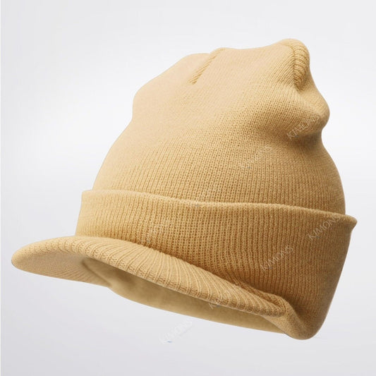 Warm Winter Essential: Bill Visor Cuff Beanie Knit Cap Hat Ski with Thick Brim  ebasketonline 7-Khaki