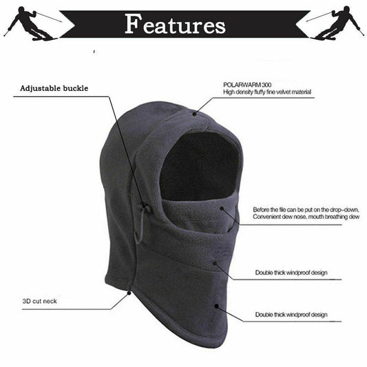 Windproof Fleece Neck Winter Warm Balaclava Ski Full Face Mask for Cold Weather  ebay