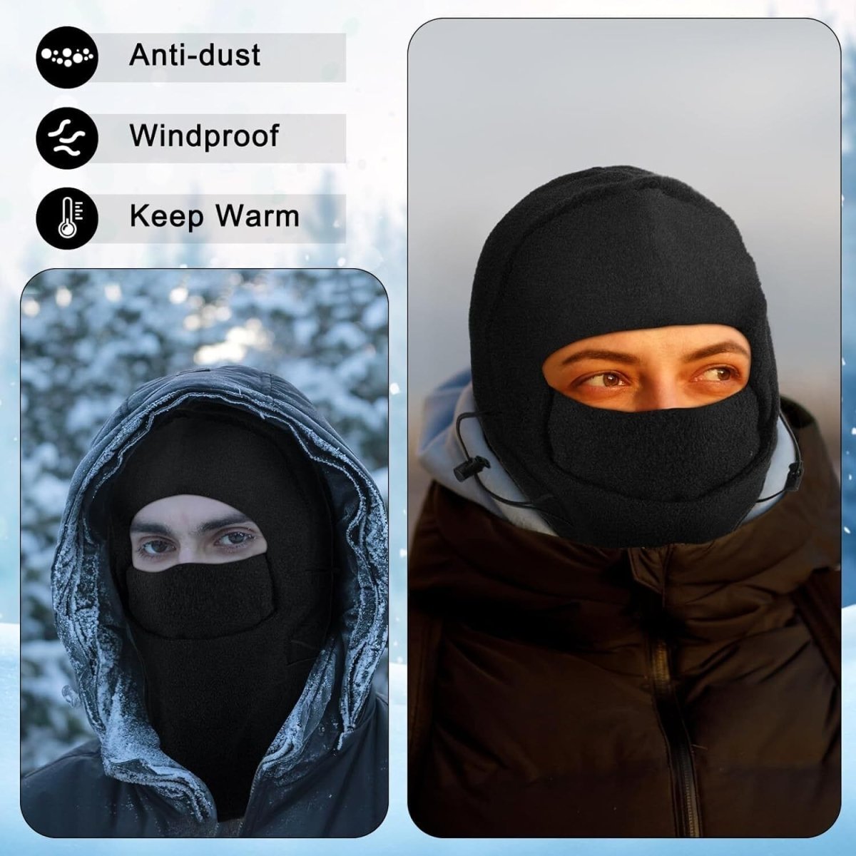 Winter Ready: Unisex Warm Balaclava Hat for Men and Women - Motorcycle, Skiing, Face Mask, Fleece Hood Cap ebay