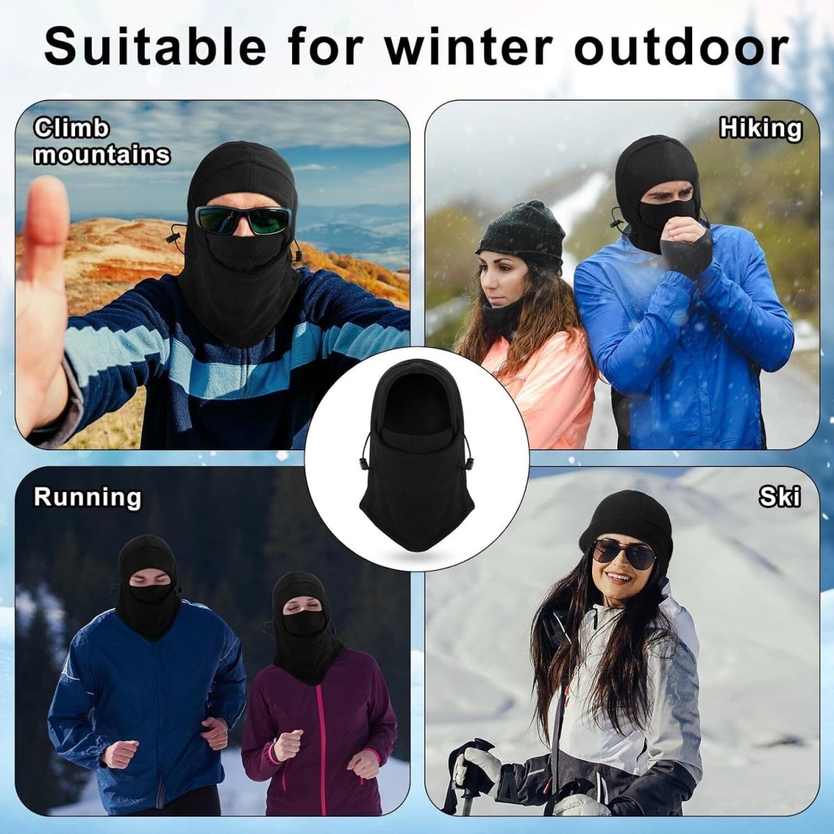 Winter Ready: Unisex Warm Balaclava Hat for Men and Women - Motorcycle, Skiing, Face Mask, Fleece Hood Cap ebay