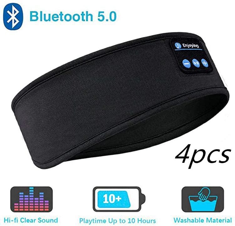 Wireless Bluetooth Sleeping Headband Audio & Video Almandine Black 4pcs