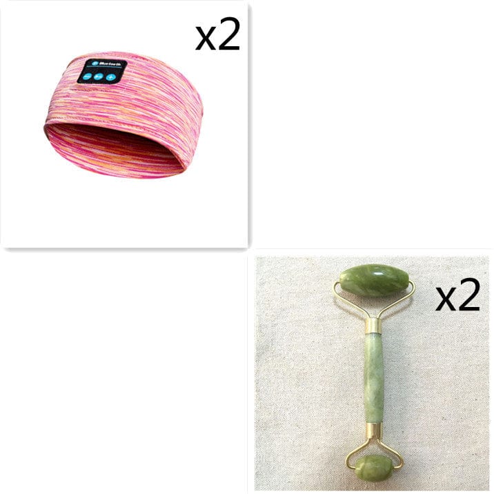 Wireless Bluetooth Sleeping Headband Audio & Video Almandine Pink set2