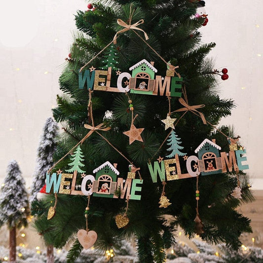 Wooden Bells Pendant: Charming Door Sign and Shop Decoration Christmas CJ