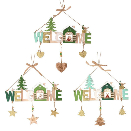 Wooden Bells Pendant: Charming Door Sign and Shop Decoration Christmas CJ