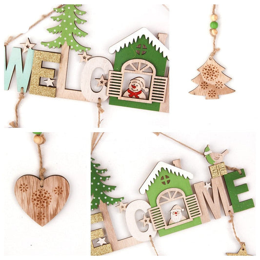 Wooden Bells Pendant: Charming Door Sign and Shop Decoration Christmas CJ