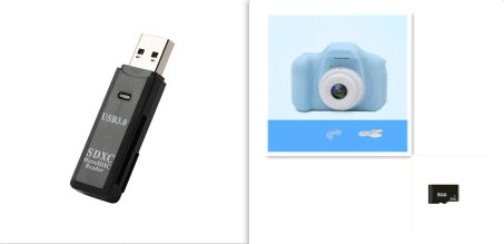 X2 HD Mini Cartoon Kids Digital Camera Accessories CJ X2Blue 8G with black3.0 USB