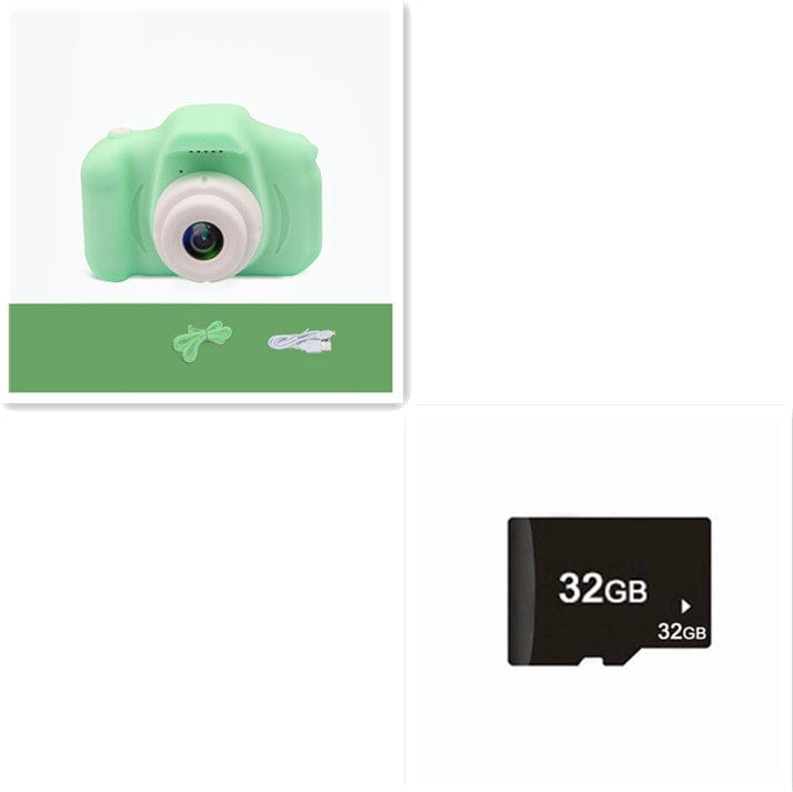 X2 HD Mini Cartoon Kids Digital Camera Accessories CJ X2Green 32G USB