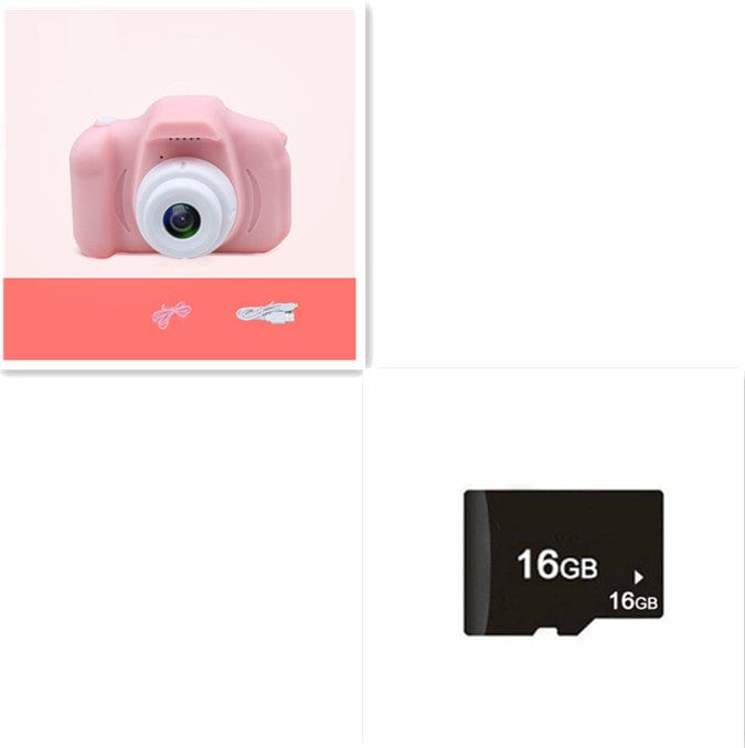 X2 HD Mini Cartoon Kids Digital Camera Accessories CJ X2Pink 16G USB