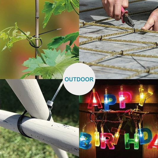 Zip Ties Assorted Sizes(4”+6”+8”+12”), 400 Pack, Black Cable Ties, UV Resistant Wire Ties by  ebasketonline