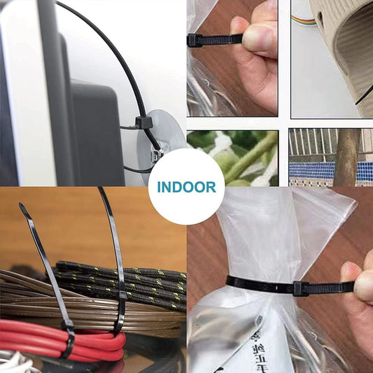 Zip Ties Assorted Sizes(4”+6”+8”+12”), 400 Pack, Black Cable Ties, UV Resistant Wire Ties by  ebasketonline