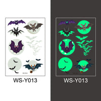 Halloween Glowing Bat Tattoo Stickers - Fake Tattoos for Face, Arms & Legs, Kids Body Art