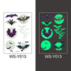 Halloween Glowing Bat Tattoo Stickers - Fake Tattoos for Face, Arms & Legs, Kids Body Art