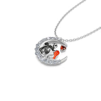 Couple Halloween Jewelry: Moon Skull Pendant Necklace