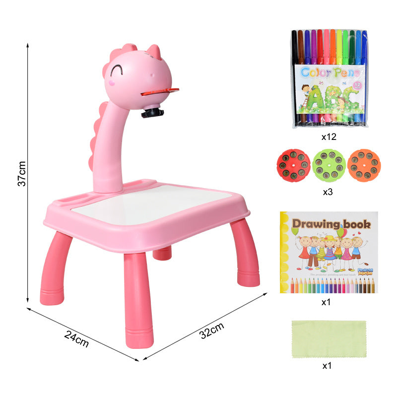 New Children's Projection Painting Table: Creative Art Station for Kids