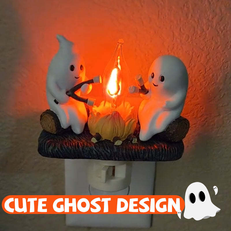 Flickering Ghost Nightlight with Marshmallows for Halloween Decor