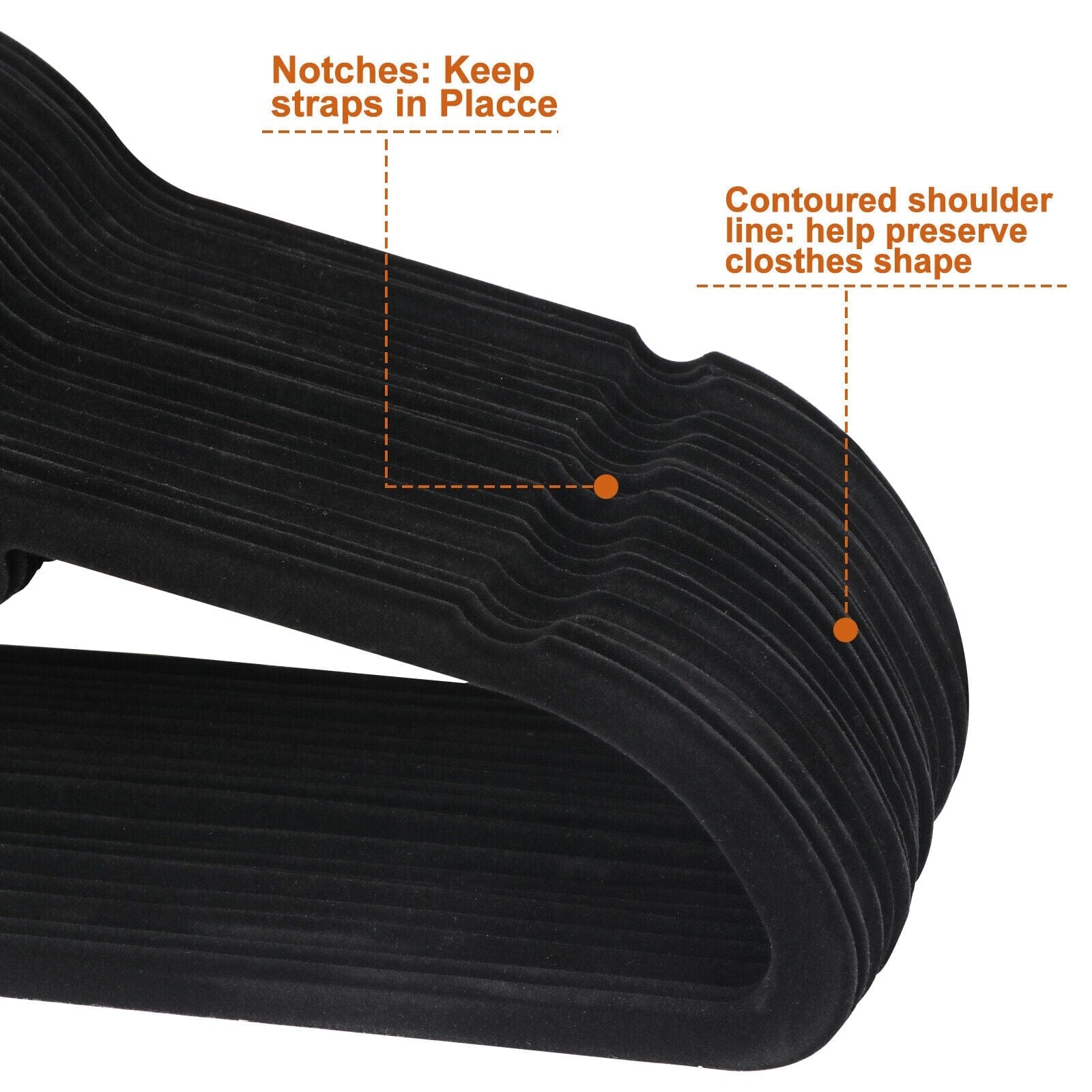 100 Pack Velvet Hangers Flocked Non-Slip Clothes Hangers 360° Swivel Hook Black  ebasketonline   