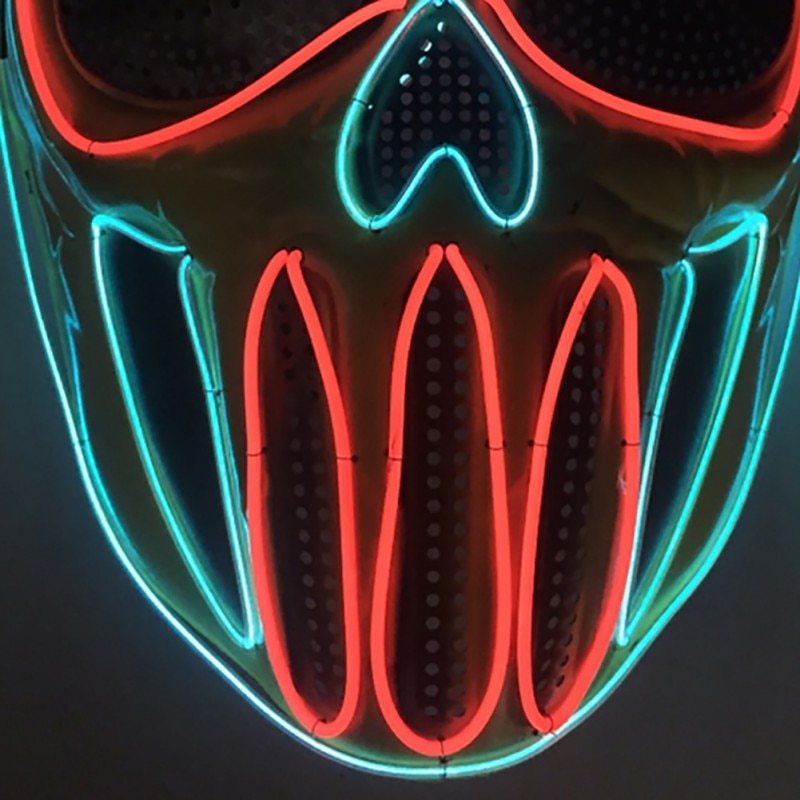 Halloween LED Scary Mask - Ice Blue & Red