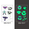 Halloween Glowing Bat Tattoo Stickers - Fake Tattoos for Face, Arms & Legs, Kids Body Art