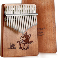 17-Key Kalimba Thumb Piano - Mahogany Wood Finger Mbira Keyboard Musical Instrument  ebasketonline A  