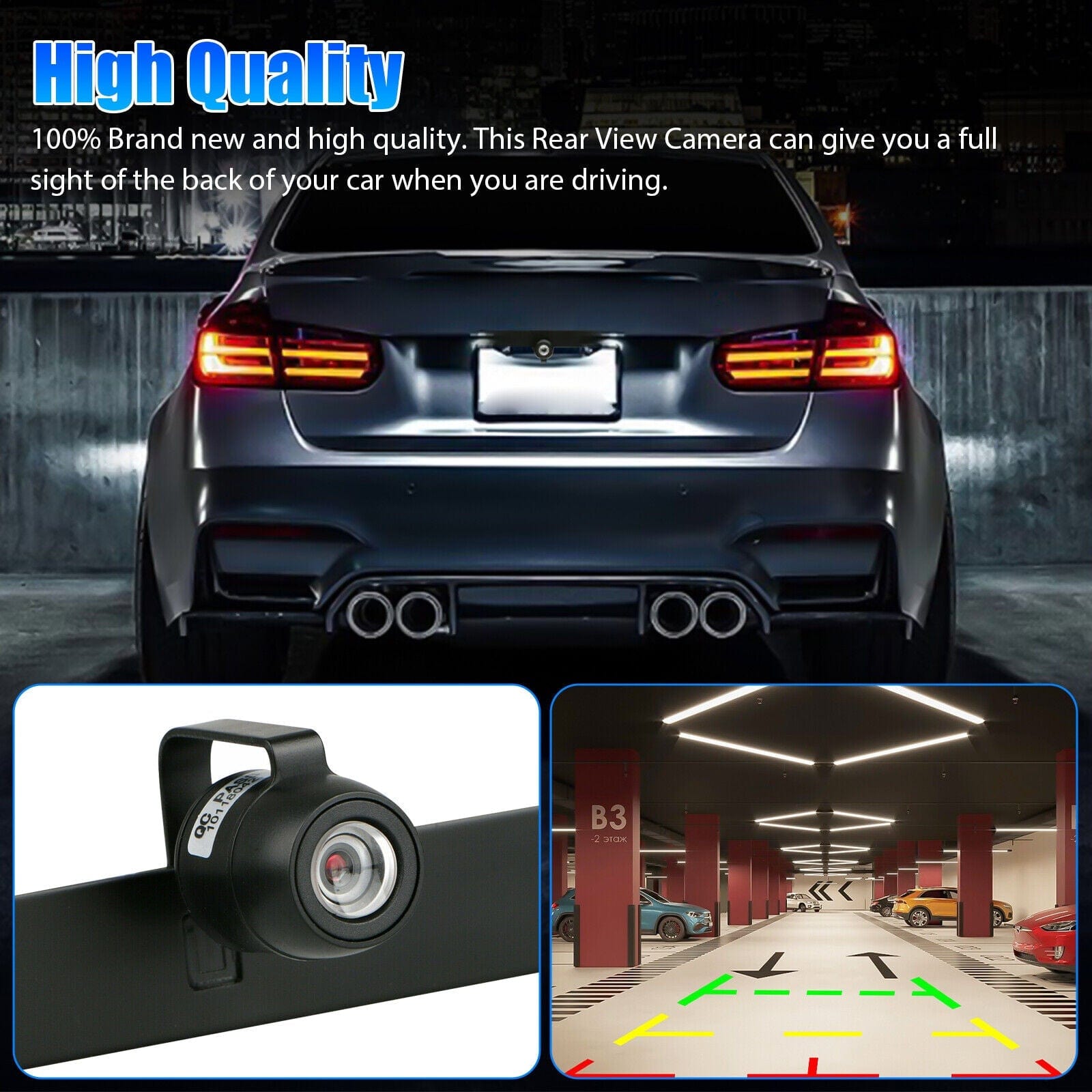 170° HD Car Rear View Camera with Night Vision - Waterproof Backup Reverse Parking Cam  ebasketonline   