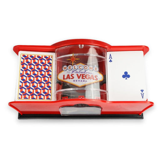 Easy Hand-Cranked Poker Card Shuffler - Casino Card Shuffling Machine for Blackjack, Poker, Texas Hold'em