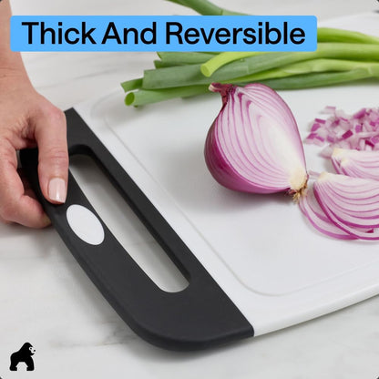 BPA Free Cutting Board Set of 3 – Non Slip Plastic Kitchen Boards with Juice Grooves