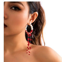 Gothic Pendant Necklace with Pearls for Women