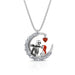 Couple Halloween Jewelry: Moon Skull Pendant Necklace
