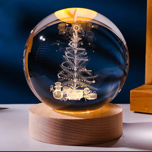 Luminous Starry Sky Crystal Ball Night Lamp - Moon & Planet Projection Ambience Light Gift