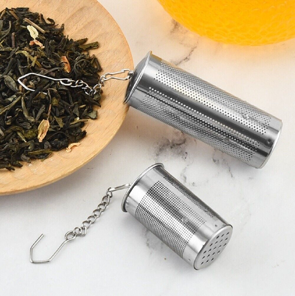2-Pack Stainless Steel Tea Infuser Strainer Set – Fine Mesh Ball with Chain Hook