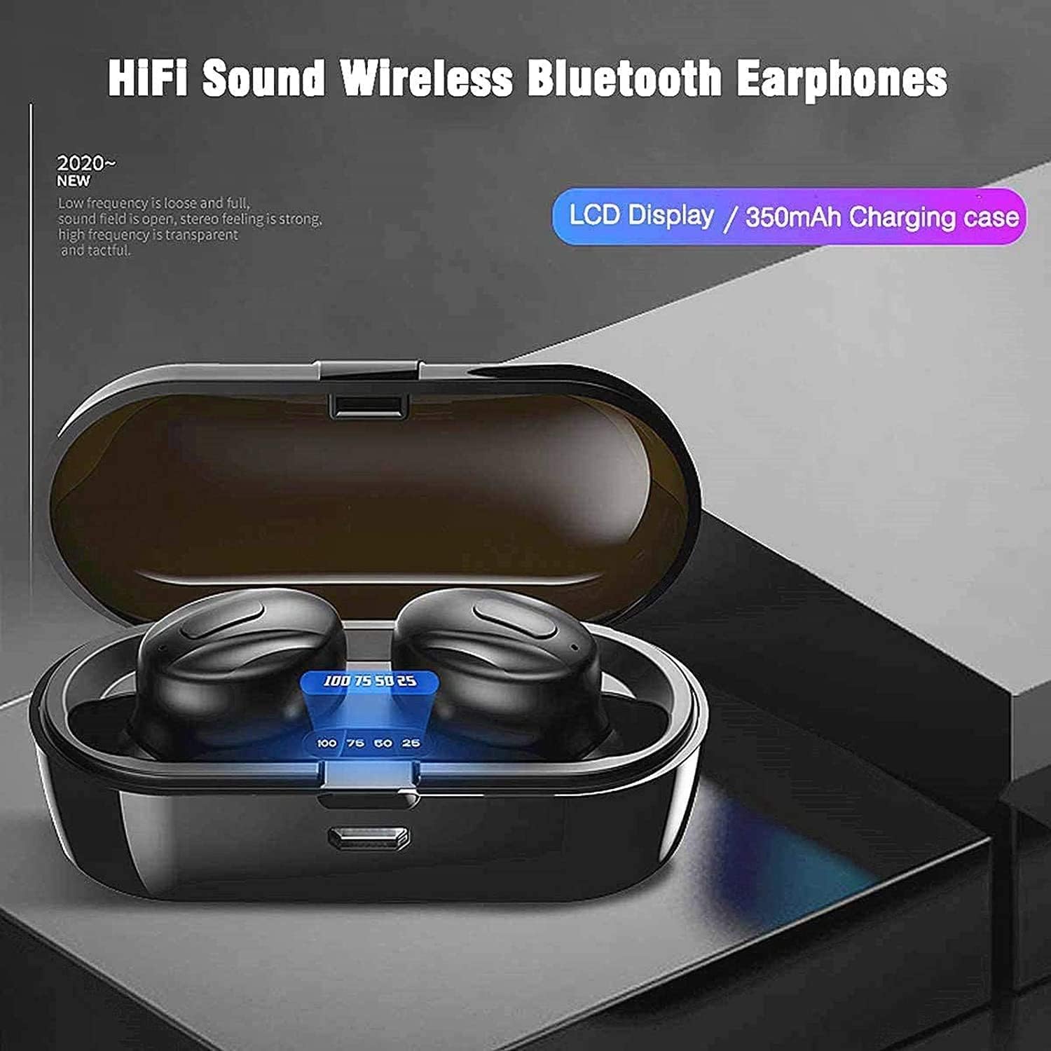 2022 New Edition Bluetooth 5.0 Wireless Earphones - In-Ear Stereo Sound - Built-in Microphone - Mini Earbuds with Headphones  ebasketonline   