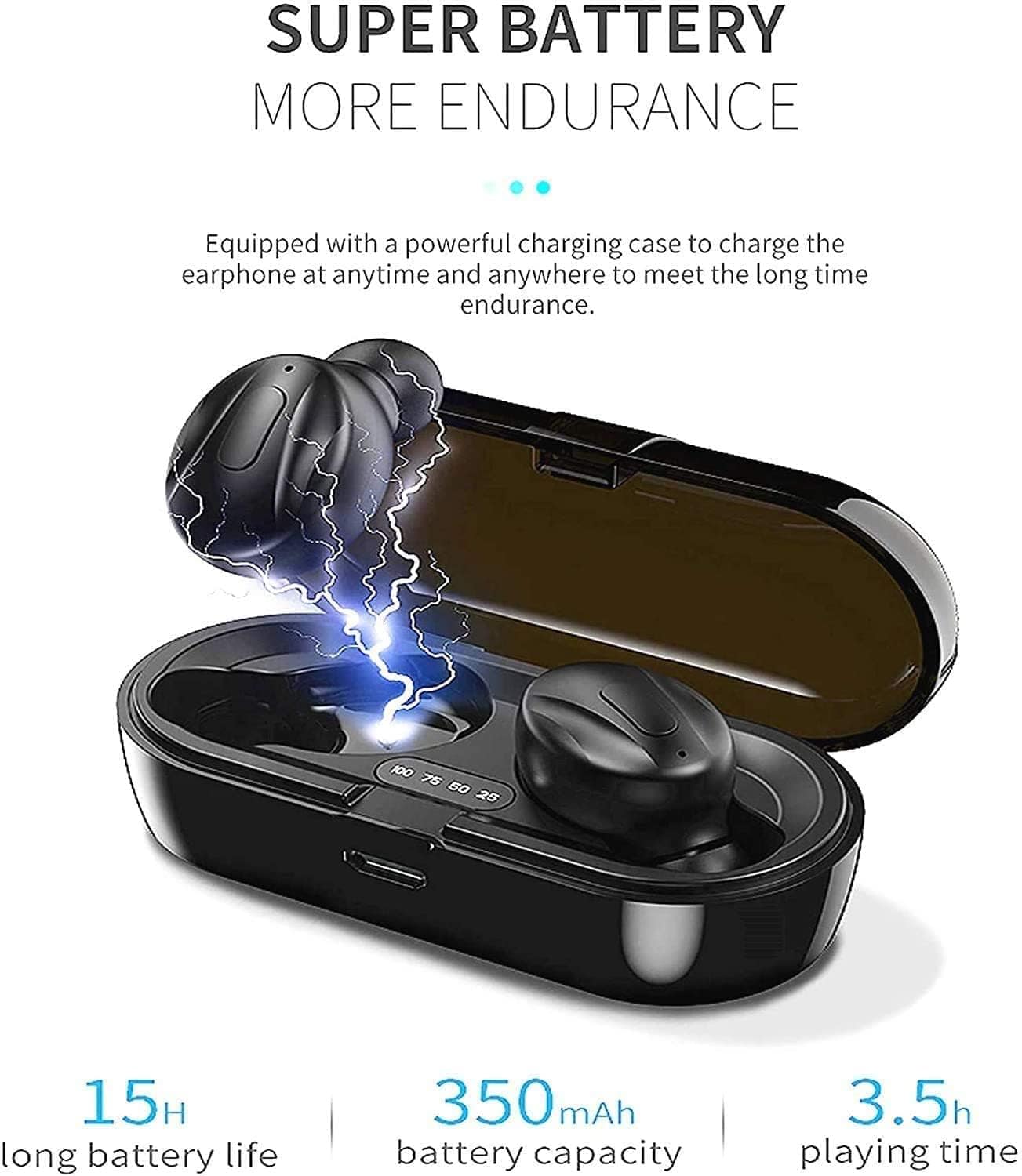 2022 New Edition Bluetooth 5.0 Wireless Earphones - In-Ear Stereo Sound - Built-in Microphone - Mini Earbuds with Headphones  ebasketonline   