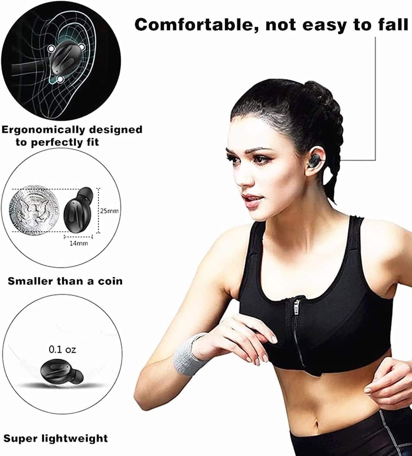 2022 New Edition Bluetooth 5.0 Wireless Earphones - In-Ear Stereo Sound - Built-in Microphone - Mini Earbuds with Headphones  ebasketonline   