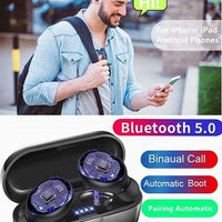 2022 New Edition Bluetooth 5.0 Wireless Earphones - In-Ear Stereo Sound - Built-in Microphone - Mini Earbuds with Headphones  ebasketonline   