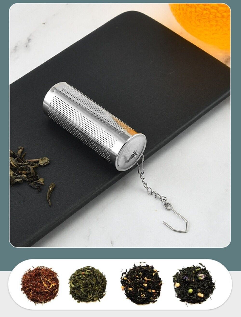 2-Pack Stainless Steel Tea Infuser Strainer Set – Fine Mesh Ball with Chain Hook