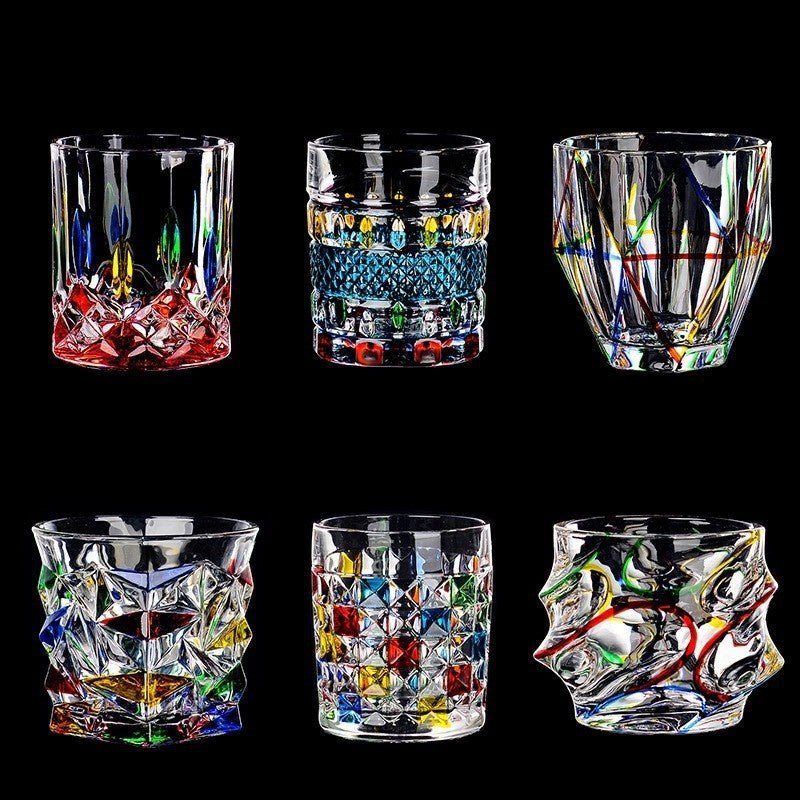 Painted Crystal Glass Liquor Glass Set