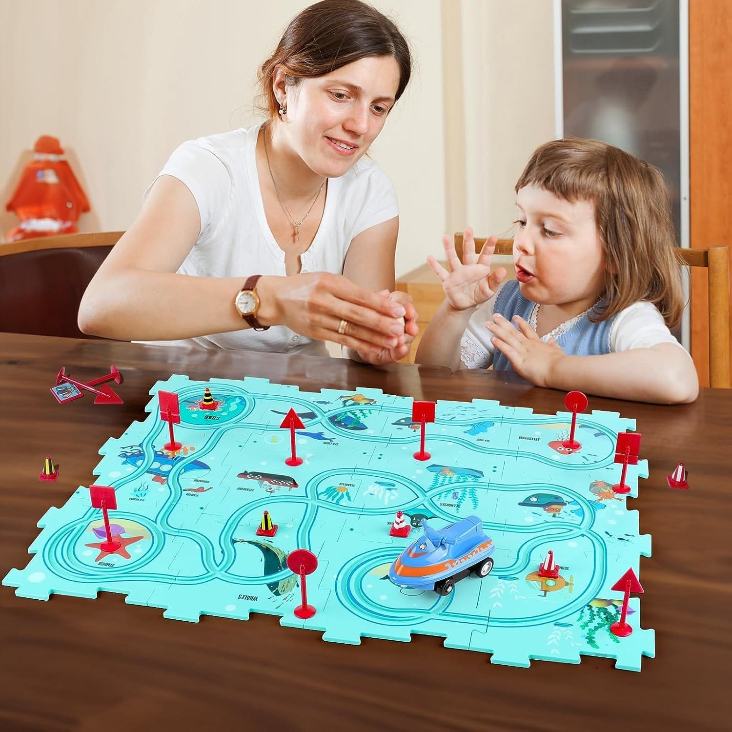 25PCS Puzzle Car Tracks with Vehicles - Educational Montessori Toys for 3+ Years  Amz   