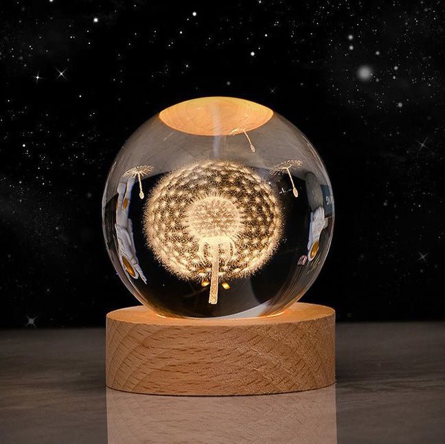 Luminous Starry Sky Crystal Ball Night Lamp - Moon & Planet Projection Ambience Light Gift