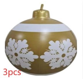 60CM Inflatable Christmas Ornament Ball - Giant Outdoor PVC Decoration for Festive Xmas Trees