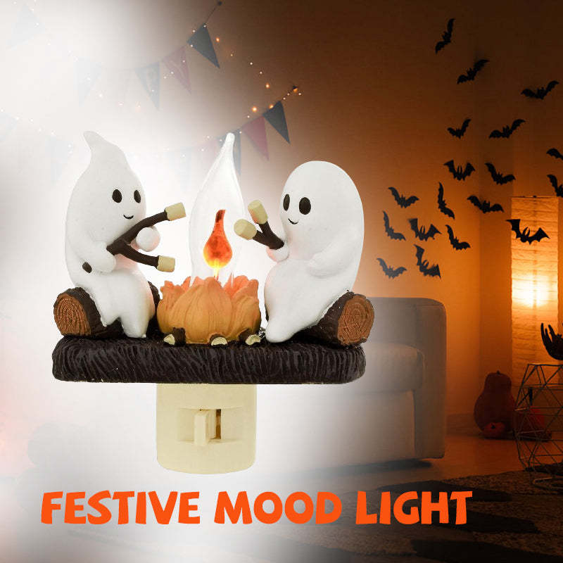 Flickering Ghost Nightlight with Marshmallows for Halloween Decor