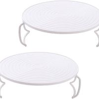 2PCS Microwave Steaming Rack Plate Covers - Plastic Steamer Food Tray Shelf for Oven, Pressure Cooker, and More