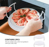 2PCS Microwave Steaming Rack Plate Covers - Plastic Steamer Food Tray Shelf for Oven, Pressure Cooker, and More  AMZ   