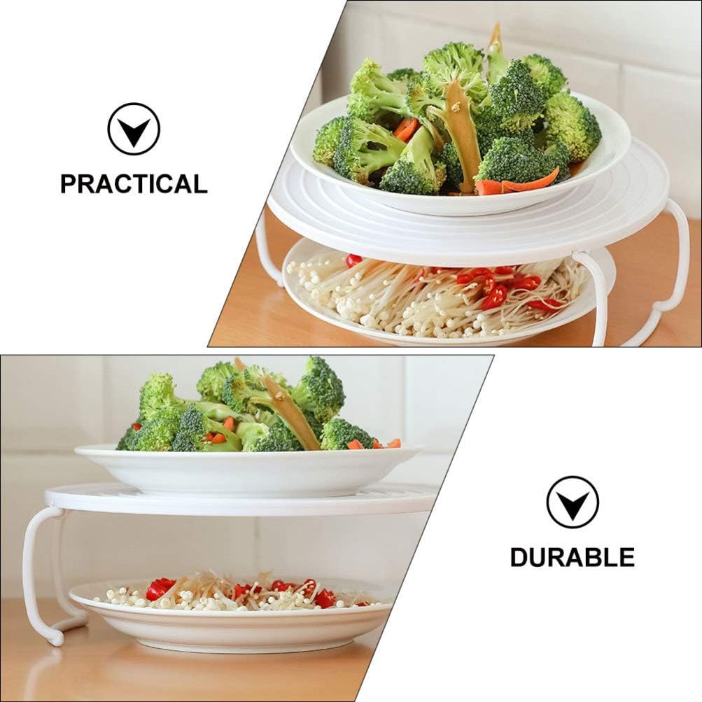 2PCS Microwave Steaming Rack Plate Covers - Plastic Steamer Food Tray Shelf for Oven, Pressure Cooker, and More