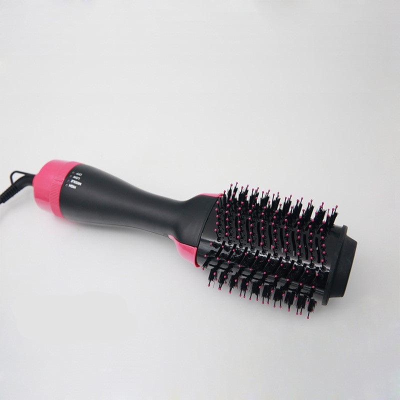 3-in-1 Multifunctional Hot Air Comb: Hair Dryer, Curler & Straightener Styling Tool Accessories CJ Pink  