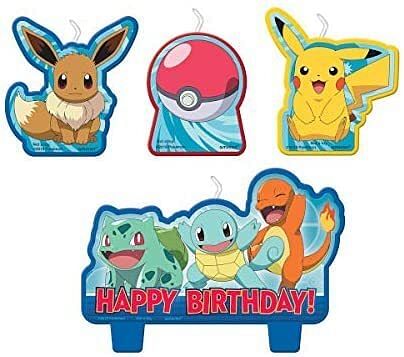 Pokemon Birthday Character Candle Set - 4 pcs