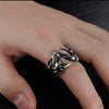 Domineering Dragon Claw Ring with Chrome Finish for Men