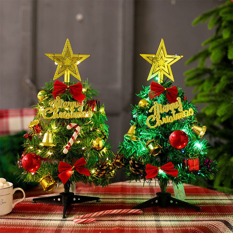 30cm Tabletop Artificial Small Mini Christmas Tree with Ornaments for Festive Decor