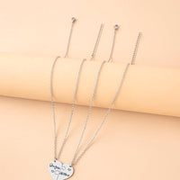 2PCS Mother Daughter Puzzle Heart Necklace – Silver Stainless Steel Matching Jewelry Set