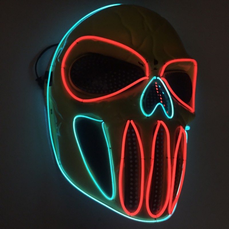 Halloween LED Scary Mask - Ice Blue & Red